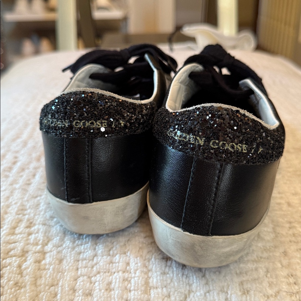 Golden Goose Black with black crystal sneakers worn maybe 3 times - Picture 4 of 6